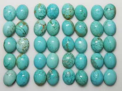 50009.7 - 9 x 7 mm Oval Cut Turquoise Cabochons Very Rare Natural Untreated Australian 'TurqOZ' for sale at Wholesale Prices