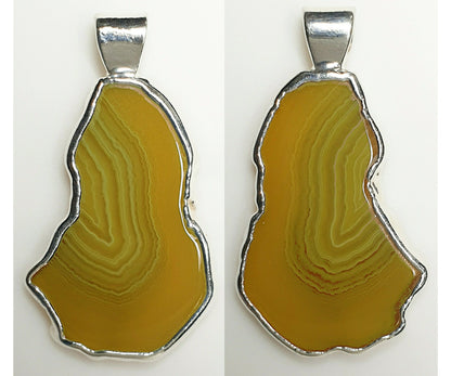 53605.6 – ONE Australian Made "SilverForm" Pendant with Agate from Agate Creek Qld set in PURE Silver + Complimentary Box and Plated Chain