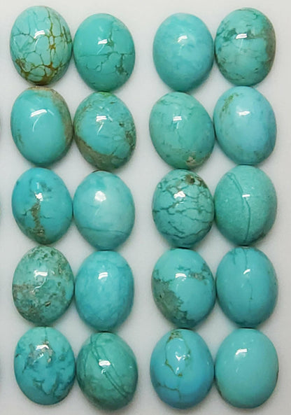 50009.7 - 9 x 7 mm Oval Cut Turquoise Cabochons Very Rare Natural Untreated Australian 'TurqOZ' for sale at Wholesale Prices
