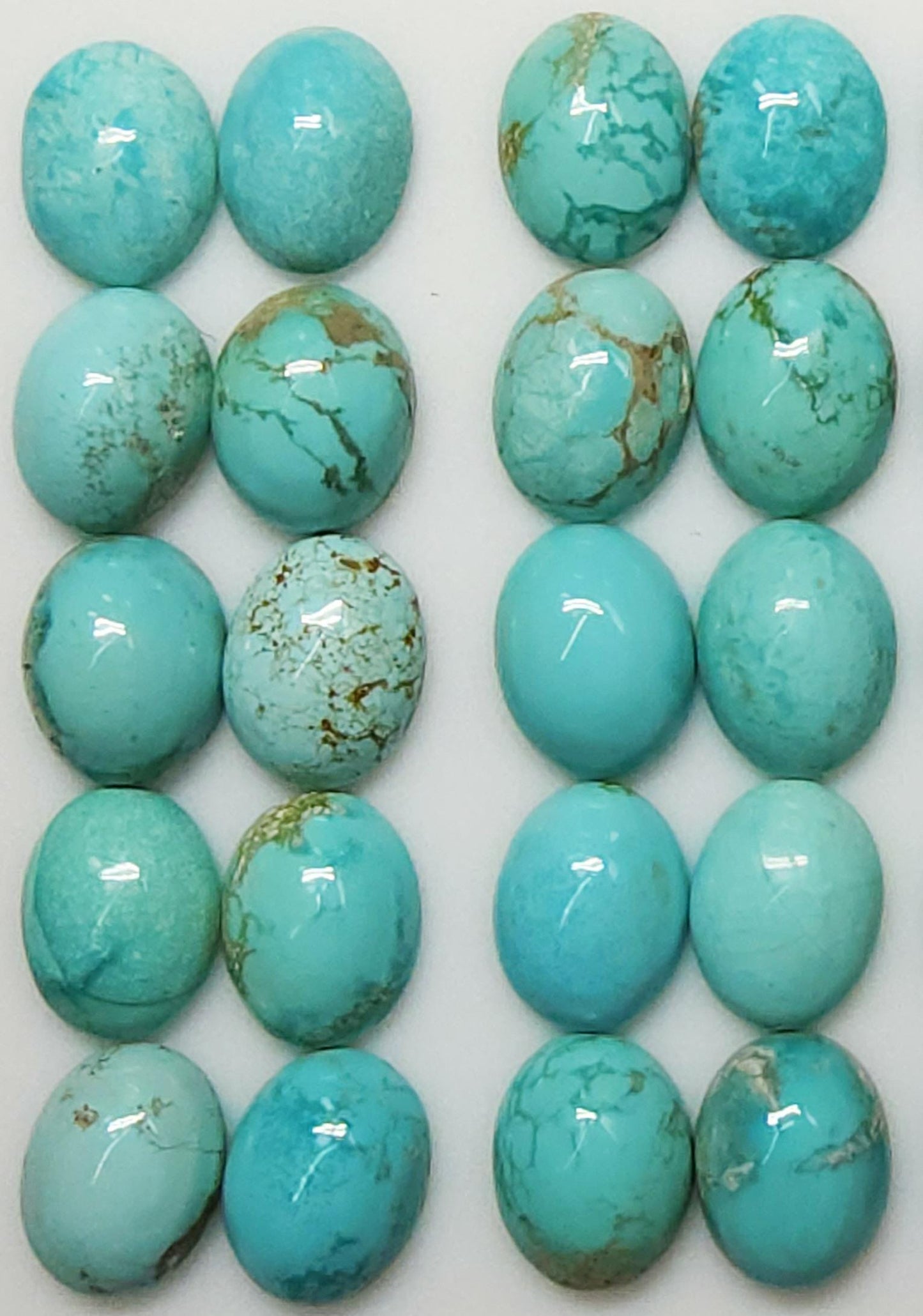 50009.7 - 9 x 7 mm Oval Cut Turquoise Cabochons Very Rare Natural Untreated Australian 'TurqOZ' for sale at Wholesale Prices