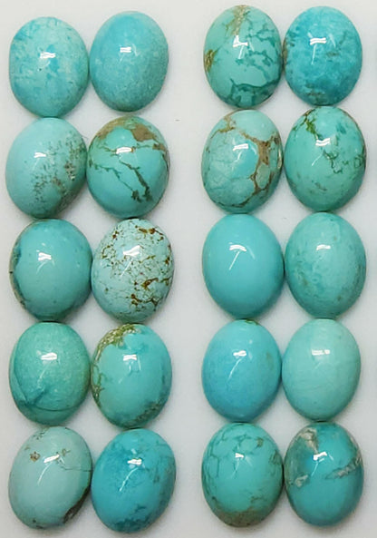 50009.7 - 9 x 7 mm Oval Cut Turquoise Cabochons Very Rare Natural Untreated Australian 'TurqOZ' for sale at Wholesale Prices