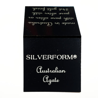 53605.2 – ONE Australian Made "SilverForm" Pendant with Agate from Agate Creek Qld set in PURE Silver + Complimentary Box and Plated Chain