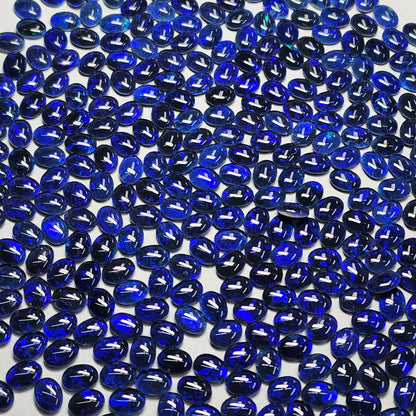 53946.0 - 8x6 mm Oval Cut Australian Opal Triplets For Sale in either Blue or Green or Red Colour or in a Combination of All Three Colours