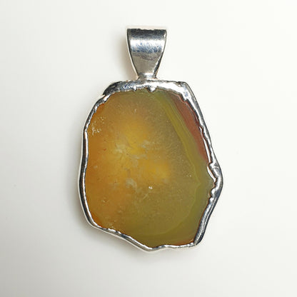 53605.5 – ONE Australian Made "SilverForm" Pendant with Agate from Agate Creek Qld set in PURE Silver + Complimentary Box and Plated Chain
