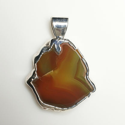 53605.4 – ONE Australian Made "SilverForm" Pendant with Agate from Agate Creek Qld set in PURE Silver + Complimentary Box and Plated Chain