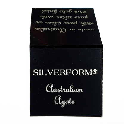 53605.5 – ONE Australian Made "SilverForm" Pendant with Agate from Agate Creek Qld set in PURE Silver + Complimentary Box and Plated Chain