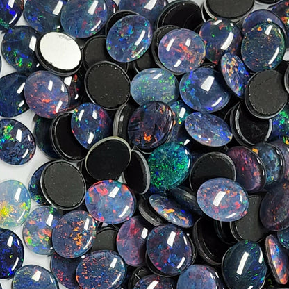 13068.0 - 12x10 mm Oval Cut Australian Opal Triplets Made from NATURAL Opal For Sale in Wholesale Quantities at Quantity Discounted Prices