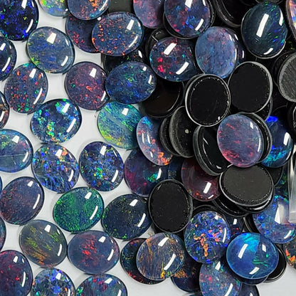 13068.0 - 12x10 mm Oval Cut Australian Opal Triplets Made from NATURAL Opal For Sale in Wholesale Quantities at Quantity Discounted Prices