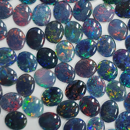 13068.0 - 12x10 mm Oval Cut Australian Opal Triplets Made from NATURAL Opal For Sale in Wholesale Quantities at Quantity Discounted Prices