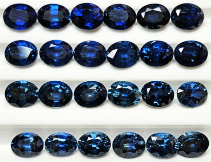 54107.0 - 4.7 x 3.7 mm Oval Cut Australian Mixed Blue Sapphire From Deep Royal Blue to Light Blue/Green and Teal Wholesale quantity & prices