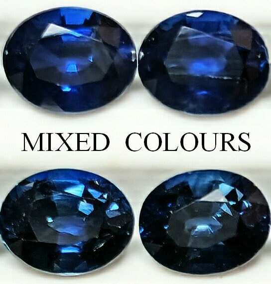 54107.0 - 4.7 x 3.7 mm Oval Cut Australian Mixed Blue Sapphire From Deep Royal Blue to Light Blue/Green and Teal Wholesale quantity & prices