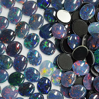 13068.0 - 12x10 mm Oval Cut Australian Opal Triplets Made from NATURAL Opal For Sale in Wholesale Quantities at Quantity Discounted Prices