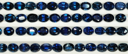 54107.0 - 4.7 x 3.7 mm Oval Cut Australian Mixed Blue Sapphire From Deep Royal Blue to Light Blue/Green and Teal Wholesale quantity & prices