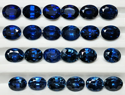 54107.0 - 4.7 x 3.7 mm Oval Cut Australian Mixed Blue Sapphire From Deep Royal Blue to Light Blue/Green and Teal Wholesale quantity & prices