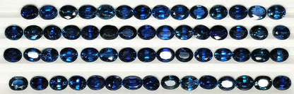 54107.0 - 4.7 x 3.7 mm Oval Cut Australian Mixed Blue Sapphire From Deep Royal Blue to Light Blue/Green and Teal Wholesale quantity & prices
