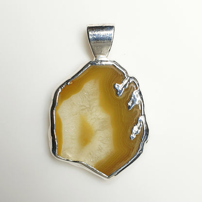 53605.3 – ONE Australian Made "SilverForm" Pendant with Agate from Agate Creek Qld set in PURE Silver + Complimentary Box and Plated Chain