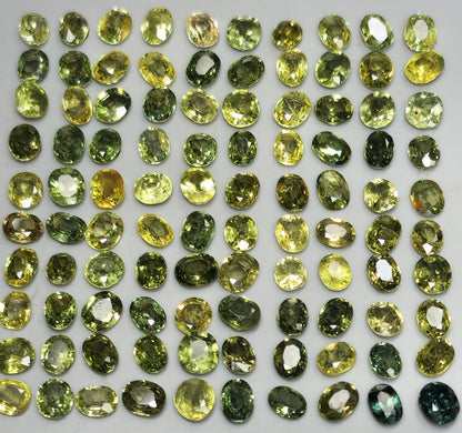 54088.0 - Natural Australian Non treated Sapphires from AUD 10.00 EACH About 3.25 to 3.75 mm long Ovals Yellow, Green, Teal and Parti Colour