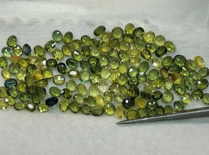 54088.0 - Natural Australian Non treated Sapphires from AUD 10.00 EACH About 3.25 to 3.75 mm long Ovals Yellow, Green, Teal and Parti Colour