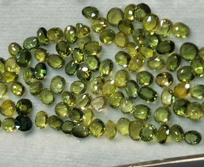 54088.0 - Natural Australian Non treated Sapphires from AUD 10.00 EACH About 3.25 to 3.75 mm long Ovals Yellow, Green, Teal and Parti Colour