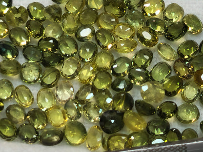 54088.0 - Natural Australian Non treated Sapphires from AUD 10.00 EACH About 3.25 to 3.75 mm long Ovals Yellow, Green, Teal and Parti Colour
