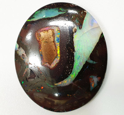 53466.0 - Very unusual and unique 3 Piece set of Australian Queensland Boulder Opal Earrings 36x19 mm & Pendant 30x26 mm Total 65.39 carats