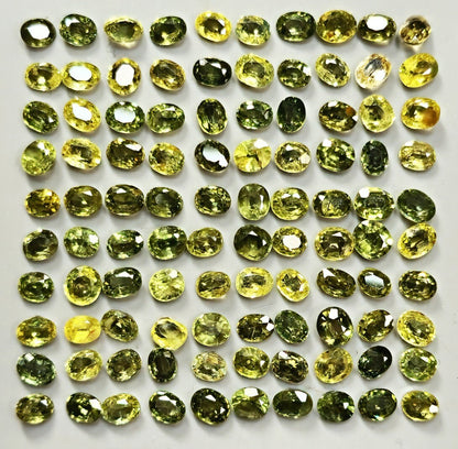 54088.0 - Natural Australian Non treated Sapphires from AUD 10.00 EACH About 3.25 to 3.75 mm long Ovals Yellow, Green, Teal and Parti Colour
