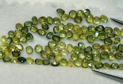 54088.0 - Natural Australian Non treated Sapphires from AUD 10.00 EACH About 3.25 to 3.75 mm long Ovals Yellow, Green, Teal and Parti Colour