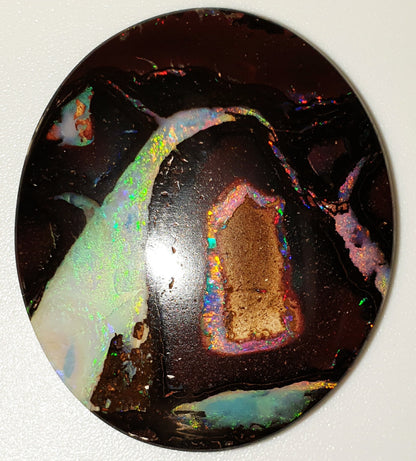 53466.0 - Very unusual and unique 3 Piece set of Australian Queensland Boulder Opal Earrings 36x19 mm & Pendant 30x26 mm Total 65.39 carats