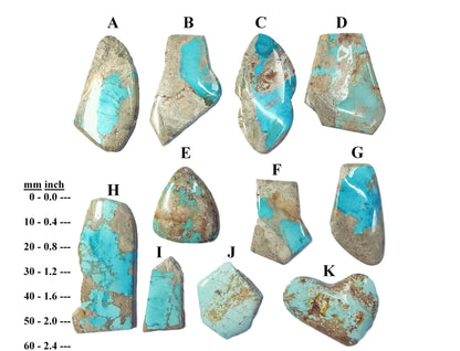 54012.0 - Australian Turquoise "TurqOZ" Large free shaped Low cabochon Natural non-treated Very rare