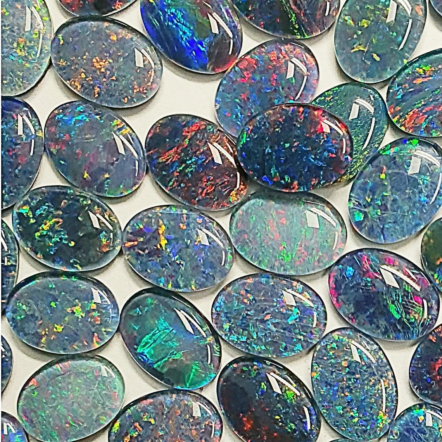 13088.0 - 14x10 mm Oval Cabochon Cut Australian Opal Triplets Made in Australia from Natural Australian Opal for sale at wholesale prices