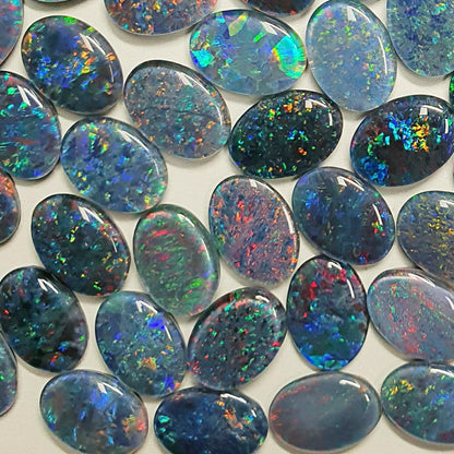 13088.0 - 14x10 mm Oval Cabochon Cut Australian Opal Triplets Made in Australia from Natural Australian Opal for sale at wholesale prices