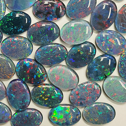 13088.0 - 14x10 mm Oval Cabochon Cut Australian Opal Triplets Made in Australia from Natural Australian Opal for sale at wholesale prices