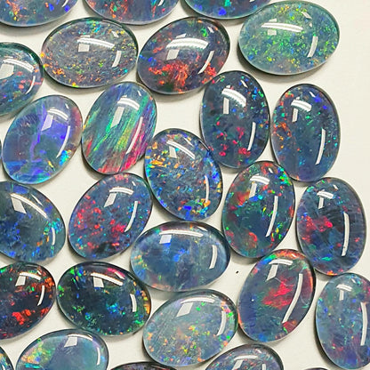 13088.0 - 14x10 mm Oval Cabochon Cut Australian Opal Triplets Made in Australia from Natural Australian Opal for sale at wholesale prices