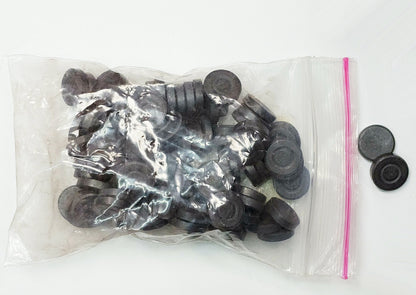 54027.0 - Ferrite Magnet D12x3mm SS Round Disc Wholesale quantities of 100 pieces per bag for sale D12x3mm SS is magnetic on one side only!