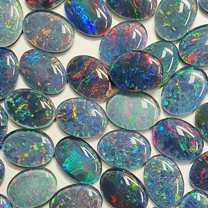 13088.0 - 14x10 mm Oval Cabochon Cut Australian Opal Triplets Made in Australia from Natural Australian Opal for sale at wholesale prices