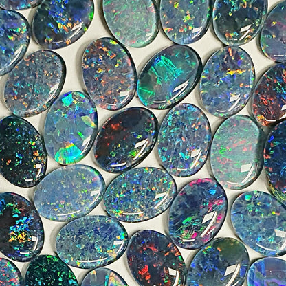 13088.0 - 14x10 mm Oval Cabochon Cut Australian Opal Triplets Made in Australia from Natural Australian Opal for sale at wholesale prices