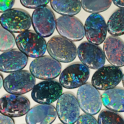 13088.0 - 14x10 mm Oval Cabochon Cut Australian Opal Triplets Made in Australia from Natural Australian Opal for sale at wholesale prices