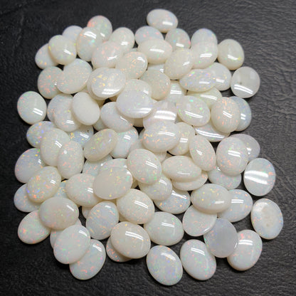 53510.0 - 9x7 mm Wholesale Lots of 25 Pieces Natural Australian Solid White Opal from Coober Pedy For sale Each lot is about 26 carats