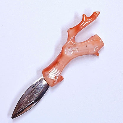 05019.0 - Unique Sterling Silver Blade Letter Knife with Natural Taiwanese Pink Coral Branch handle It was the ONLY ever made and its UNIQUE