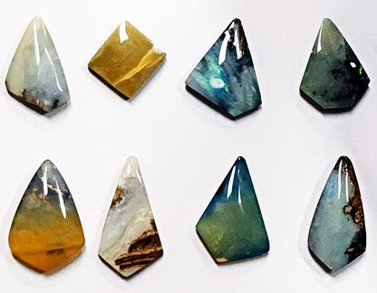 54030 - The LOT=AusDollars 600 Australian Free form cut Boulder Opals for sale Various quantities and prices Baroque shapes from 15 to 30 mm