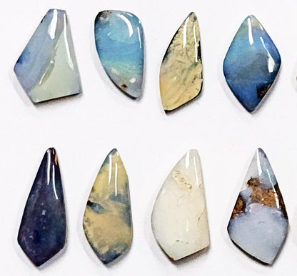54030 - The LOT=AusDollars 600 Australian Free form cut Boulder Opals for sale Various quantities and prices Baroque shapes from 15 to 30 mm
