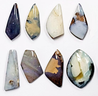 54030 - The LOT=AusDollars 600 Australian Free form cut Boulder Opals for sale Various quantities and prices Baroque shapes from 15 to 30 mm