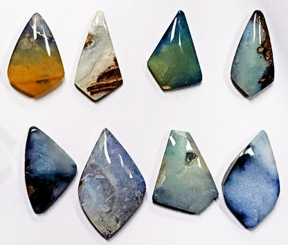 54030 - The LOT=AusDollars 600 Australian Free form cut Boulder Opals for sale Various quantities and prices Baroque shapes from 15 to 30 mm