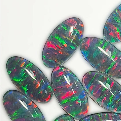 13134.0 - 18x9 mm Oval Australian Opal Triplets Matching pairs Natural Australian Opal for sale at Wholesale quantities and wholesale prices
