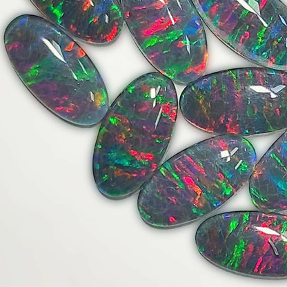 13134.0 - 18x9 mm Oval Australian Opal Triplets Matching pairs Natural Australian Opal for sale at Wholesale quantities and wholesale prices
