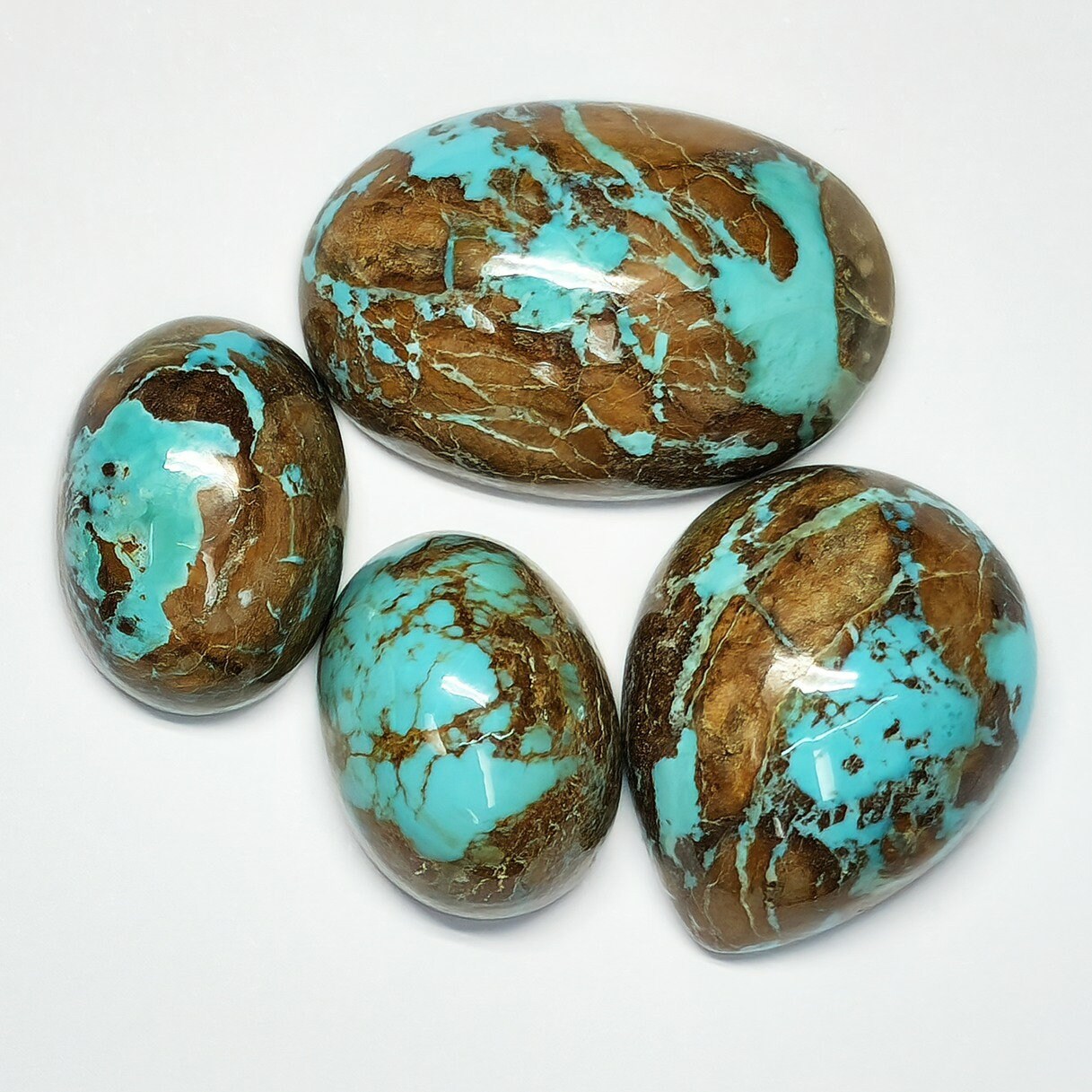 54096.0 - Australian NATURAL Turquoise NOT treated, Very rare and exceptional, Pear and Oval shapes Large Aussie "TurqOZ" Gemstones for sale