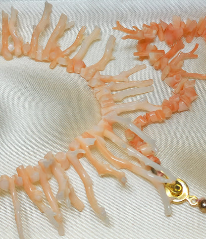 54188.0 - Half long and half short light pink Coral branch necklace  Natural coral harvested from Taiwan sea with bracelet presentation box
