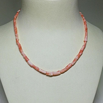 54198.0 - 41 cm Natural Pink Taiwanese tube Coral necklace with 19 cm deep pink bracelet in presentation box harvested from Taiwan sea 1970s