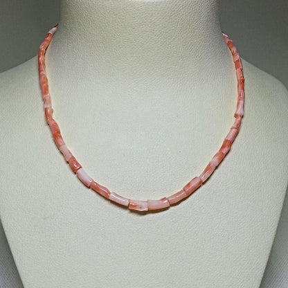 54198.0 - 41 cm Natural Pink Taiwanese tube Coral necklace with 19 cm deep pink bracelet in presentation box harvested from Taiwan sea 1970s