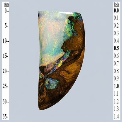 54463. Double Sided Boulder Opal: Tiger Claw Shape, 16 carats